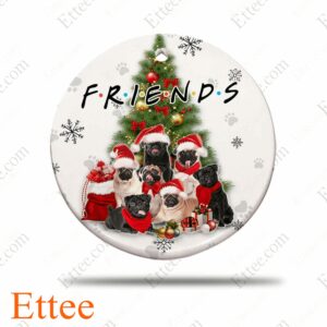 Pug Friends Ceramic Ornament, Christmas Gift Dog Lover - Ettee - Ceramic ornament