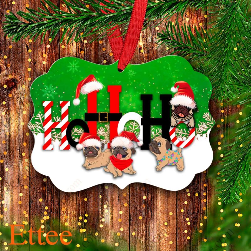 Pug HoHoHo Christmas Benelux Ornament - Ettee - benelux ornament