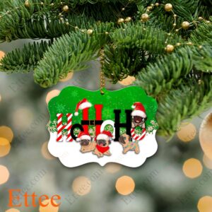 Pug HoHoHo Christmas Benelux Ornament - Ettee - benelux ornament