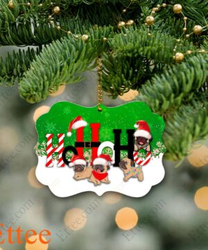 Pug HoHoHo Christmas Benelux Ornament - Ettee - benelux ornament