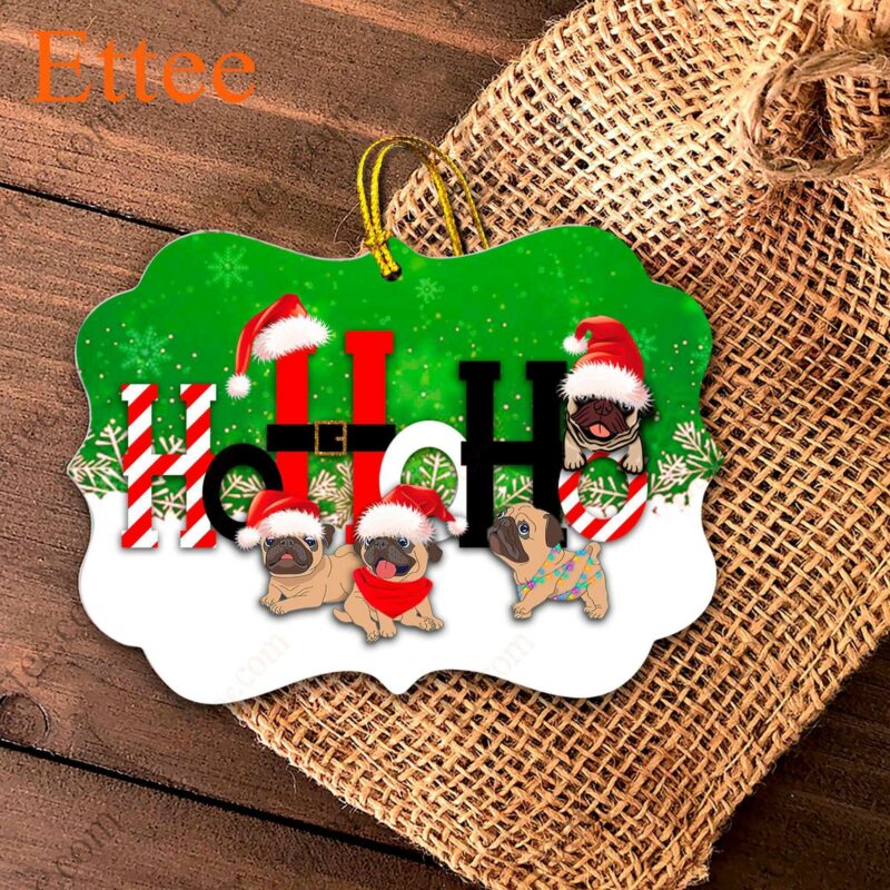 Pug HoHoHo Christmas Benelux Ornament - Ettee - benelux ornament