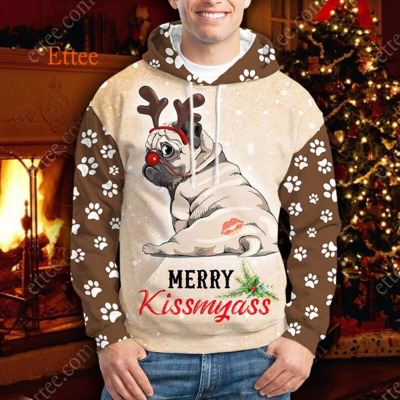 Pug Merry Kissmyas@, Funny Cute Dog Gift - Ettee - Cute