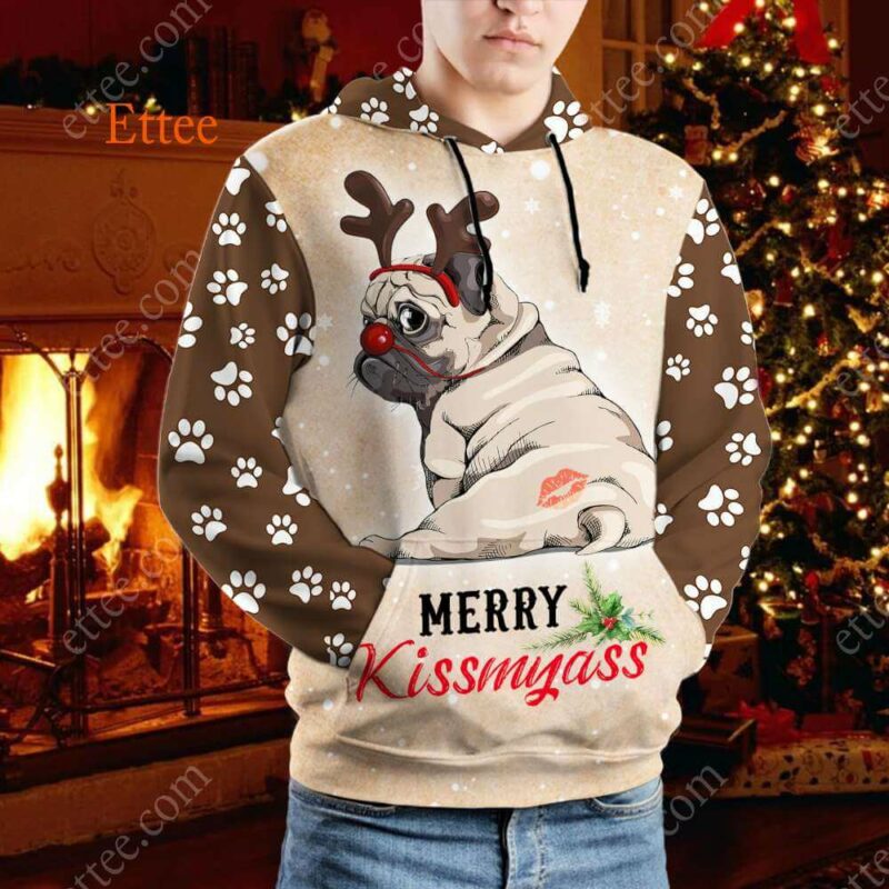 Pug Merry Kissmyas@, Funny Cute Dog Gift - Ettee - Cute