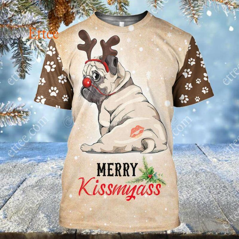 Pug Merry Kissmyas@, Funny Cute Dog Gift - Ettee - Cute