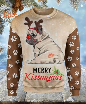 Pug Merry Kissmyas@, Funny Cute Dog Gift - Ettee - Cute