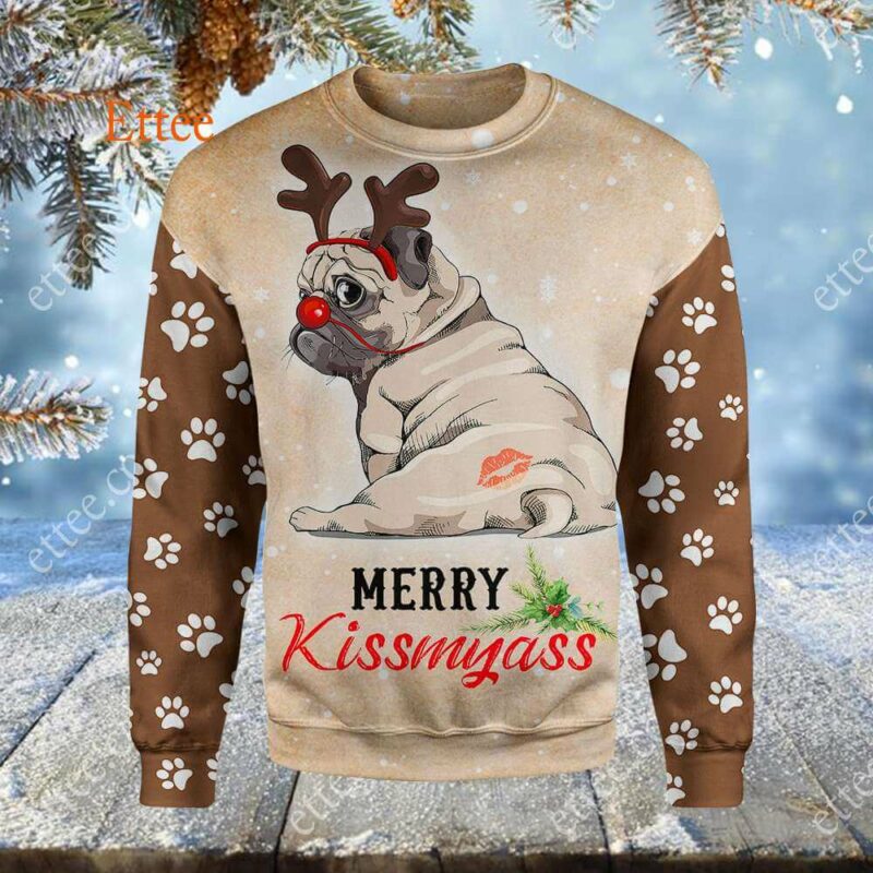 Pug Merry Kissmyas@, Funny Cute Dog Gift - Ettee - Cute