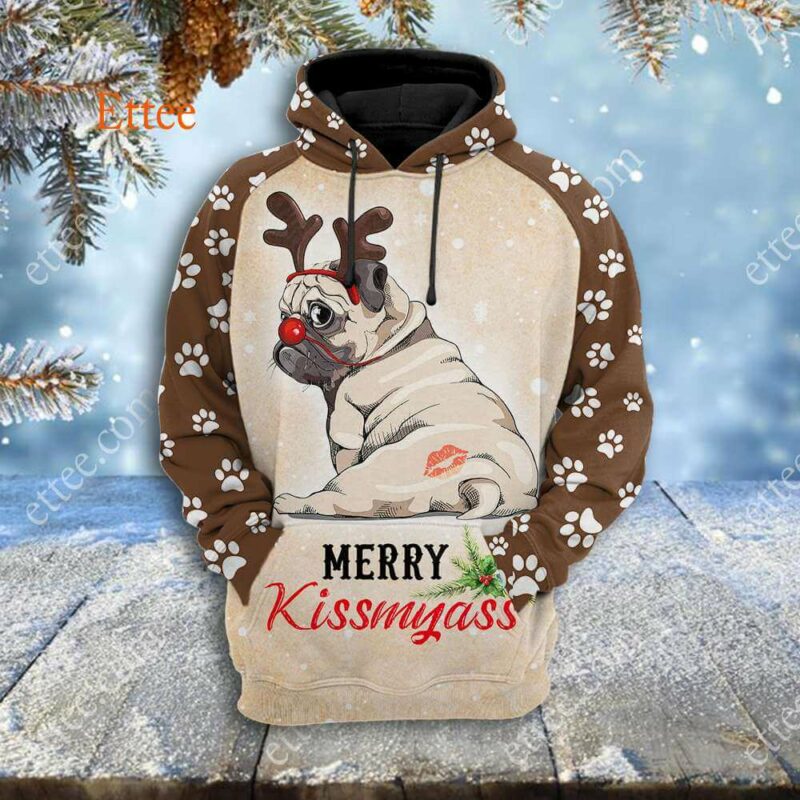 Pug Merry Kissmyas@, Funny Cute Dog Gift - Ettee - Cute