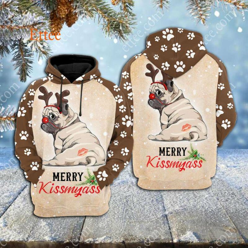 Pug Merry Kissmyas@, Funny Cute Dog Gift - Ettee - Cute