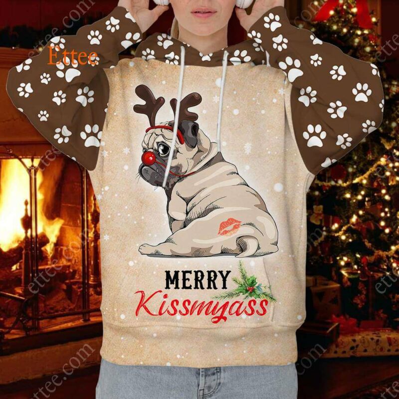 Pug Merry Kissmyas@, Funny Cute Dog Gift - Ettee - Cute