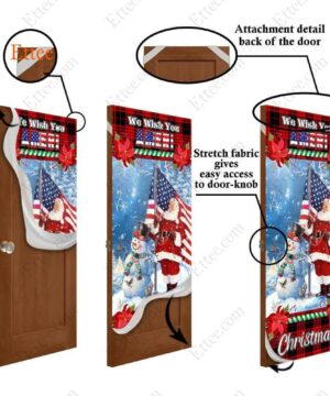 Santa Clause US Door Cover, We Wish You Ameri Christmas - Ettee - 2022 door cover