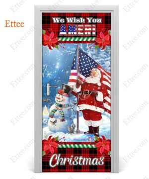 Santa Clause US Door Cover, We Wish You Ameri Christmas - Ettee - 2022 door cover