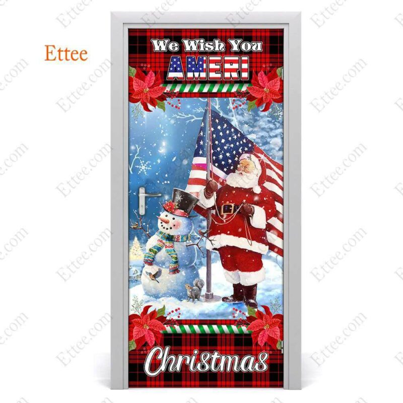 Santa Clause US Door Cover, We Wish You Ameri Christmas - Ettee - 2022 door cover