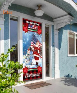 Santa Clause US Door Cover, We Wish You Ameri Christmas - Ettee - 2022 door cover