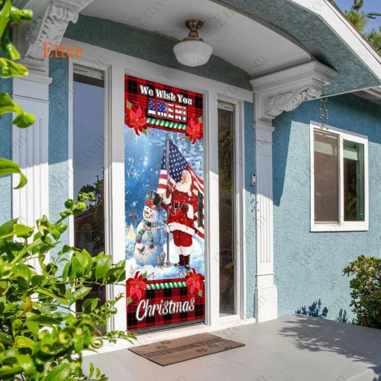 Santa Clause US Door Cover, We Wish You Ameri Christmas - Ettee - 2022 door cover
