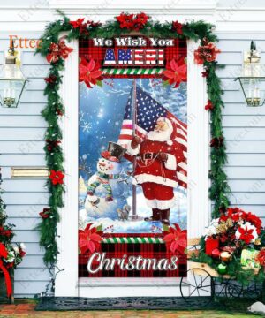 Santa Clause US Door Cover, We Wish You Ameri Christmas - Ettee - 2022 door cover