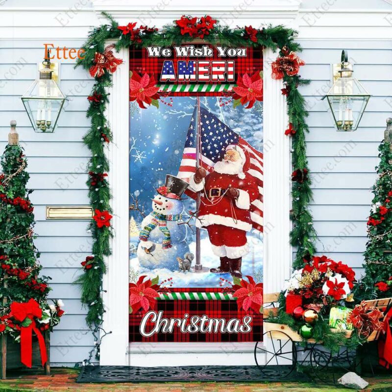 Santa Clause US Door Cover, We Wish You Ameri Christmas - Ettee - 2022 door cover