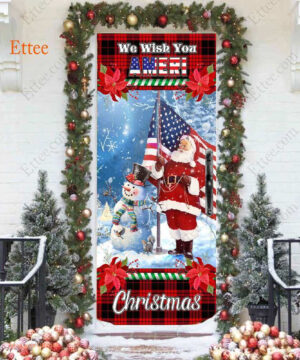 Santa Clause US Door Cover, We Wish You Ameri Christmas - Ettee - 2022 door cover