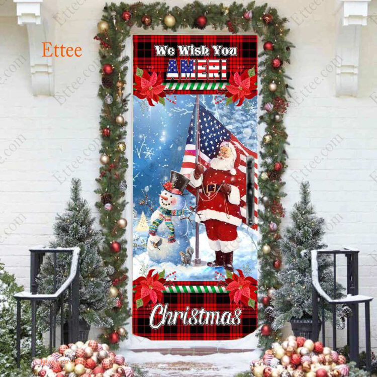 Santa Clause US Door Cover, We Wish You Ameri Christmas - Ettee - 2022 door cover