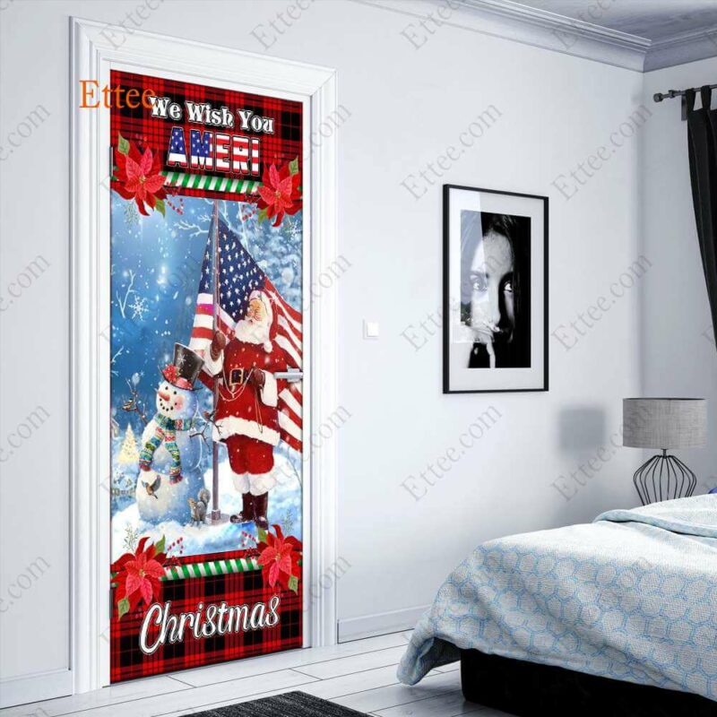 Santa Clause US Door Cover, We Wish You Ameri Christmas - Ettee - 2022 door cover