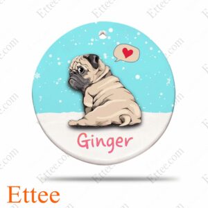 Pug Ceramic Ornament, Christmas Gift Cute Dog - Ettee - Ceramic ornament
