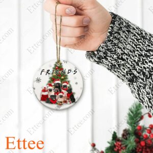 Pug Friends Ceramic Ornament, Christmas Gift Dog Lover - Ettee - Ceramic ornament