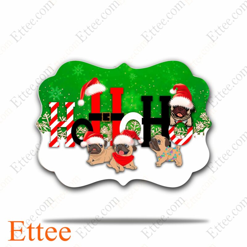 Pug HoHoHo Christmas Benelux Ornament - Ettee - benelux ornament