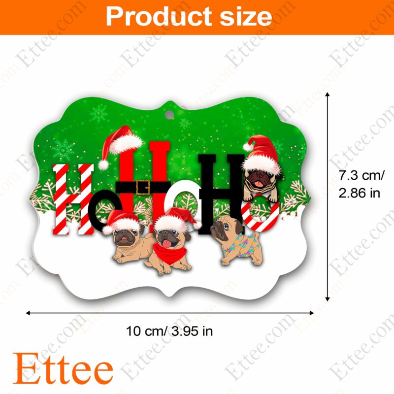 Pug HoHoHo Christmas Benelux Ornament - Ettee - benelux ornament