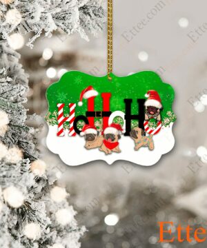 Pug HoHoHo Christmas Benelux Ornament - Ettee - benelux ornament