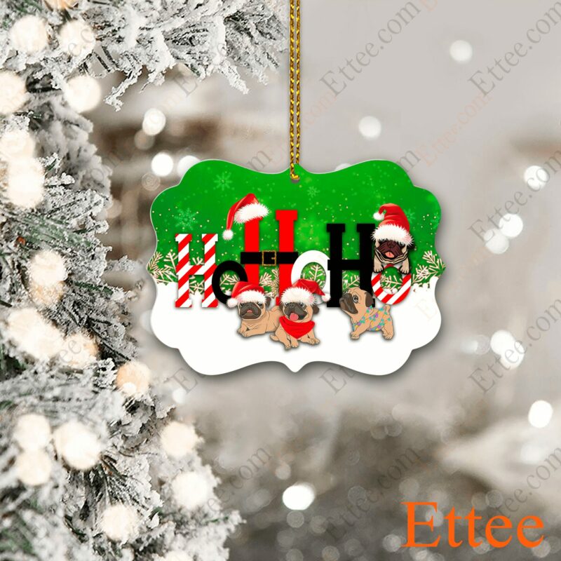 Pug HoHoHo Christmas Benelux Ornament - Ettee - benelux ornament