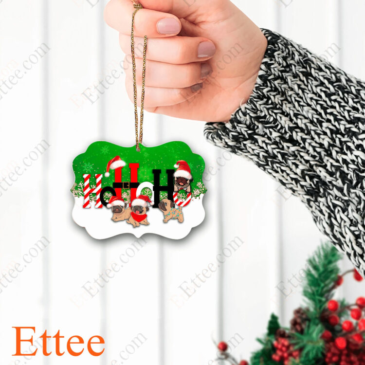 Pug HoHoHo Christmas Benelux Ornament - Ettee - benelux ornament