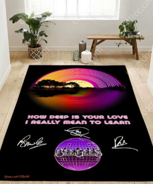 Bee Gees Band Rug, How Deep Is Your Love Retro Guitar Sunset - Ettee - band rug