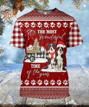 Border Collie 3D Unisex Hoodie, It's The Most Wonderful Time of The Year - Ettee - 3D