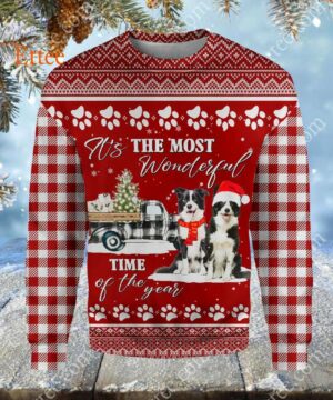 Border Collie 3D Unisex Hoodie, It's The Most Wonderful Time of The Year - Ettee - 3D