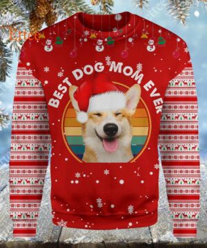 Corgi Christmas 3D Zip Hoodie, Best Dog Mom Ever - Ettee - 3D Zip Hoodie