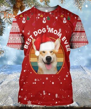 Corgi Christmas 3D Zip Hoodie, Best Dog Mom Ever - Ettee - 3D Zip Hoodie