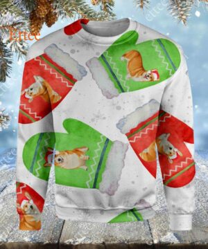 Corgi Cute Gloves Christmas 3D Unisex Hoodie - Ettee - 3D