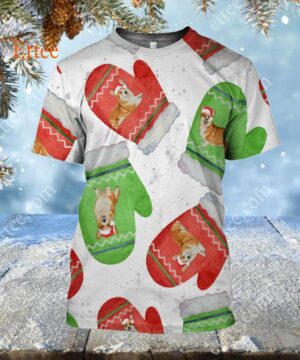 Corgi Cute Gloves Christmas 3D Unisex Hoodie - Ettee - 3D