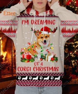 Corgi Dog 3D Hoodie, I'm Dreaming of a Corgi Christmas - Ettee - 3D Hoodie