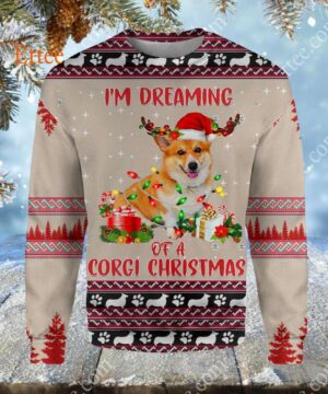 Corgi Dog 3D Hoodie, I'm Dreaming of a Corgi Christmas - Ettee - 3D Hoodie