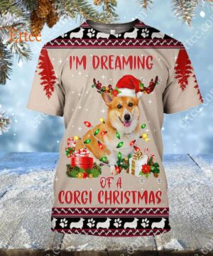 Corgi Dog 3D Hoodie, I'm Dreaming of a Corgi Christmas - Ettee - 3D Hoodie