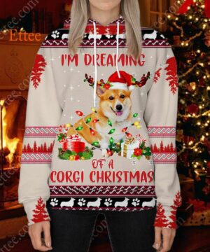 Corgi Dog 3D Hoodie, I'm Dreaming of a Corgi Christmas - Ettee - 3D Hoodie