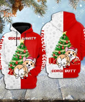 Corgi Dog Guess What Funny 3D Unisex Hoodie - Ettee - 3D