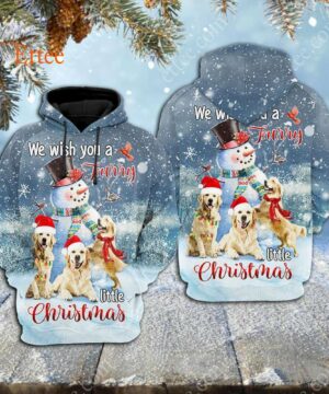 Golden Retrievers 3D Unisex Hoodie, We Wish You a Furry Little Christmas - Ettee - 3D