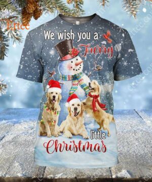 Golden Retrievers 3D Unisex Hoodie, We Wish You a Furry Little Christmas - Ettee - 3D