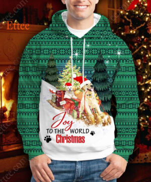 Golden Retrievers Christmas 3D Hoodie, Joy To The World - Ettee - 3D Hoodie