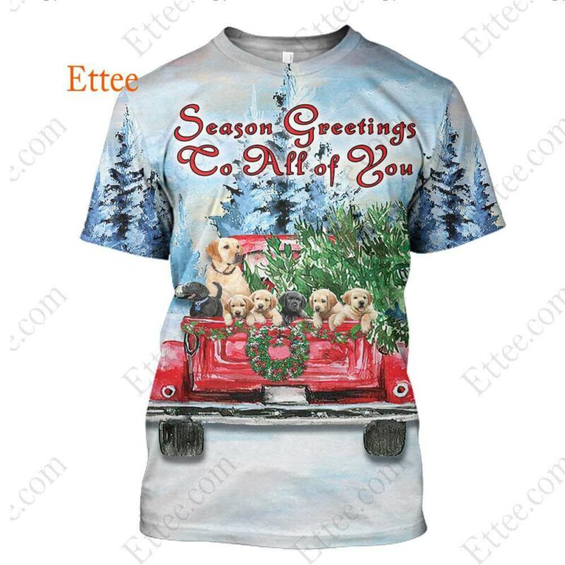 Golden Retrievers Season Greetings To All of You 3D Unisex Hoodie - Ettee - 3D