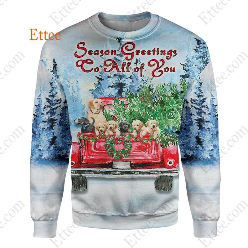 Golden Retrievers Season Greetings To All of You 3D Unisex Hoodie - Ettee - 3D