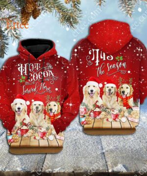 Golden Retrievers 3D Unisex Hoodie, Dog Hot Cocoa Bar - Ettee - 3D