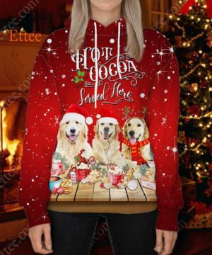 Golden Retrievers 3D Unisex Hoodie, Dog Hot Cocoa Bar - Ettee - 3D