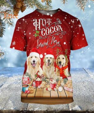 Golden Retrievers 3D Unisex Hoodie, Dog Hot Cocoa Bar - Ettee - 3D